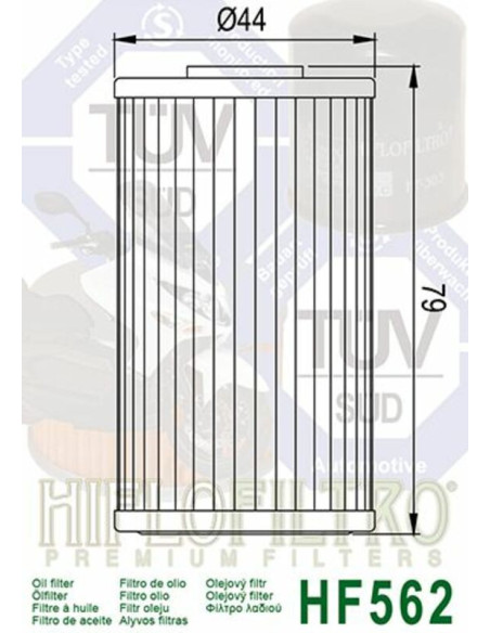 Filtre à huile HIFLOFILTRO - HF562 Kymco