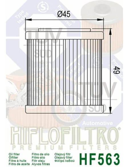 Filtre à huile HIFLOFILTRO - HF563