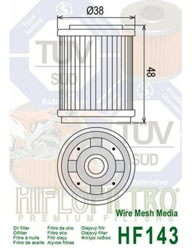 Filtre à huile HIFLOFILTRO - HF143