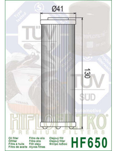 Filtre à huile HIFLOFILTRO - HF650 Husqvarna/KTM