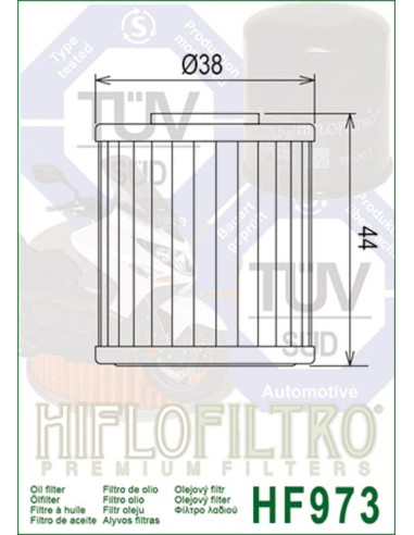 Filtre à huile HIFLOFILTRO - HF973 Suzuki UK110