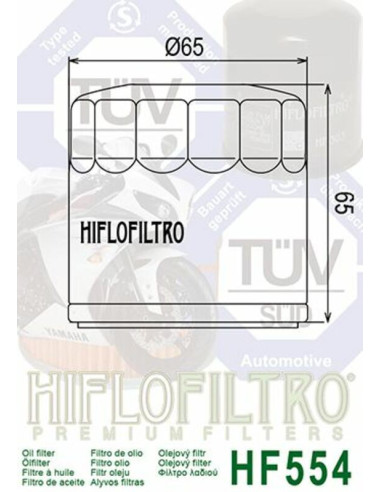 Filtre à huile HIFLOFILTRO - HF554 MV Agusta