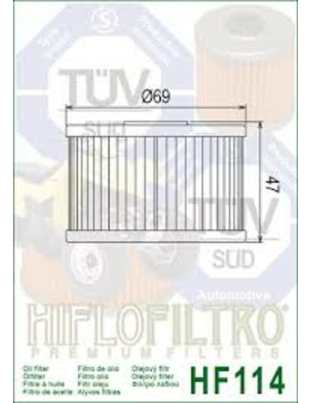Filtre à huile HIFLOFILTRO - HF114 Honda