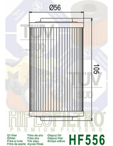 Filtre à huile HIFLOFILTRO - HF556