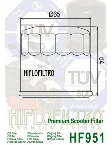Filtre à huile HIFLOFILTRO - HF951