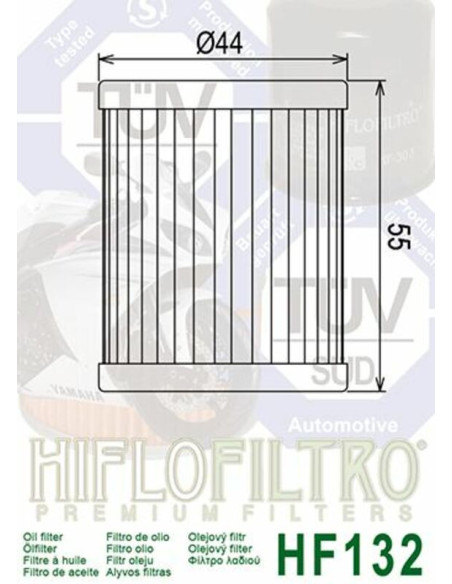 Filtre à huile HIFLOFILTRO - HF132
