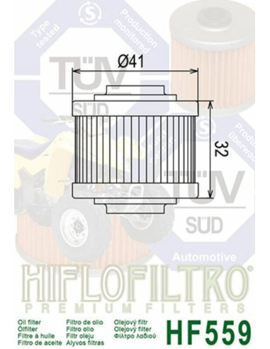 Filtre à huile HIFLOFILTRO - HF559