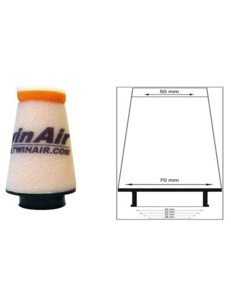 Filtre à air TWIN AIR conique Ø40mm - 158968