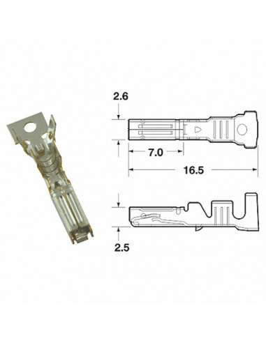 Cosse femelle générique BIHR Ø0,85mm²/1,25mm²