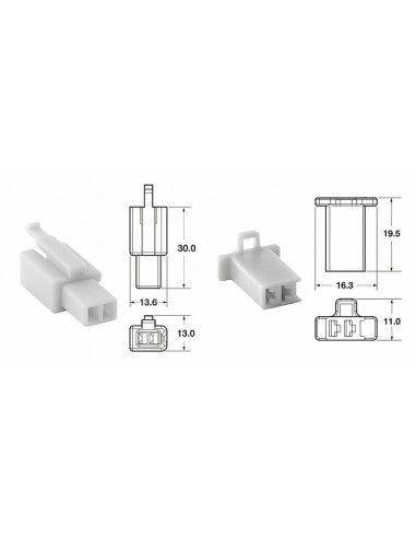 Jeu de connectiques 2 voies 110 ML BIHR type origine Ø0,5mm²/0,85mm² - 5 jeux complets