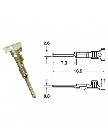 Cosse mâle générique BIHR Ø0,85mm²/1,25mm²