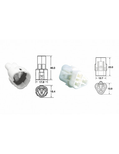 Jeu de connectiques 3 voies série 090 SMTO BIHR type origine Ø0,85mm²/1,25mm² - 5 jeux complets