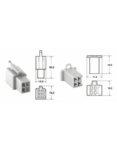 Jeu de connectiques 4 voies 110 ML BIHR type origine Ø0,5mm²/0,85mm² - 5 jeux complets