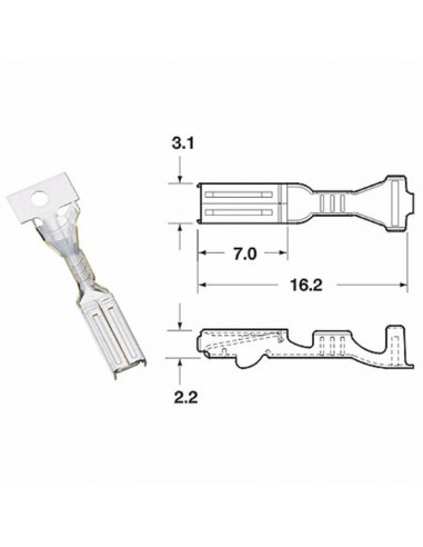 Cosse femelle série 090 FRKW BIHR Ø0,5mm²/0,85mm²