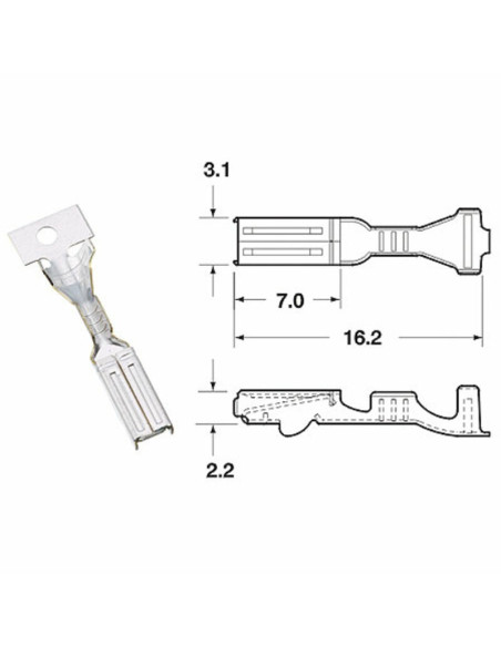 Cosse femelle série 090 FRKW BIHR Ø0,5mm²/0,85mm²