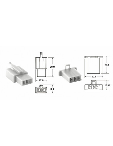 Jeu de connectiques 3 voies 110 ML BIHR type origine Ø0,5mm²/0,85mm² - 5 jeux complets