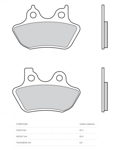 Plaquettes de frein BREMBO carbone céramique - 07HD16CC