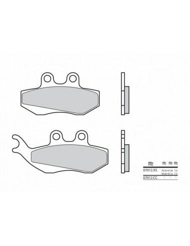 Plaquettes de frein BREMBO Scooter métal fritté - 07012XS