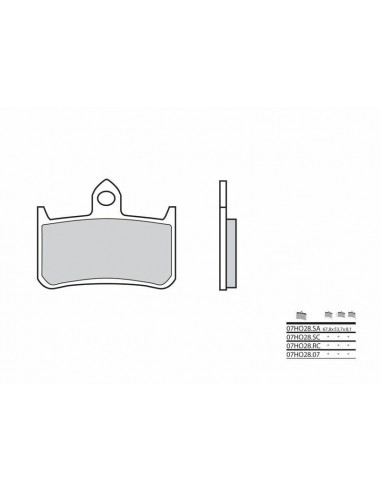 Plaquettes de frein BREMBO route carbone céramique - 07HO2807