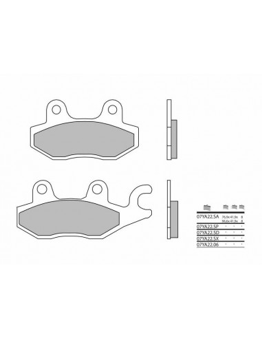 Plaquettes de frein BREMBO route métal fritté - 07YA22SA