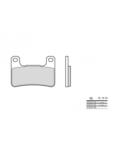 Plaquettes de frein BREMBO route métal fritté - 07SU27LA