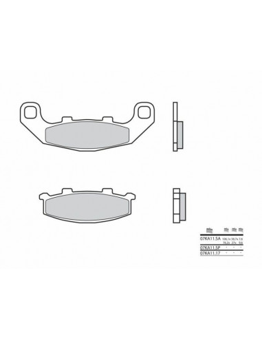 Plaquettes de frein BREMBO route métal fritté - 07KA11SA