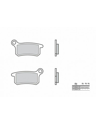 Plaquettes de frein BREMBO Off-Road métal fritté - 07GR69SD