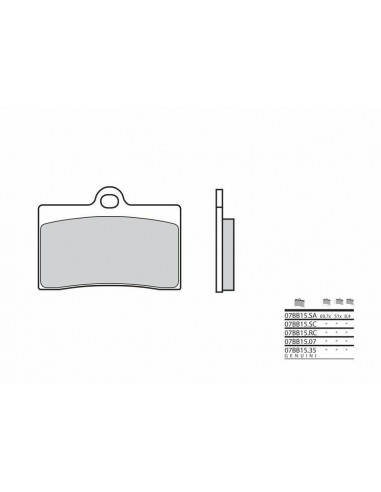 Plaquettes de frein BREMBO route métal fritté - 07BB15SA