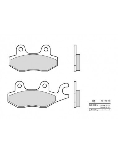 Plaquettes de frein BREMBO Scooter métal fritté - 07033XS