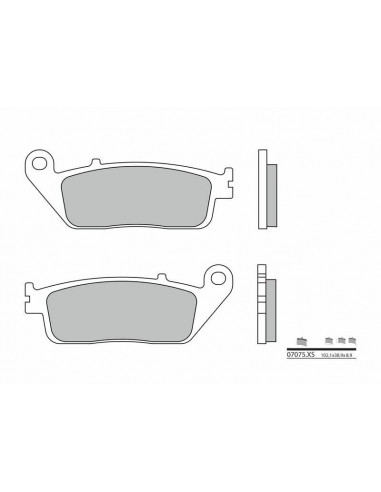 Plaquettes de frein BREMBO Scooter métal fritté - 07075XS