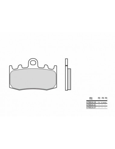 Plaquettes de frein BREMBO route carbone céramique - 07BB2607