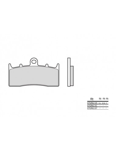 Plaquettes de frein BREMBO route métal fritté - 07GR62LA