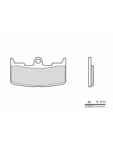 Plaquettes de frein BREMBO route métal fritté - 07GR68SA