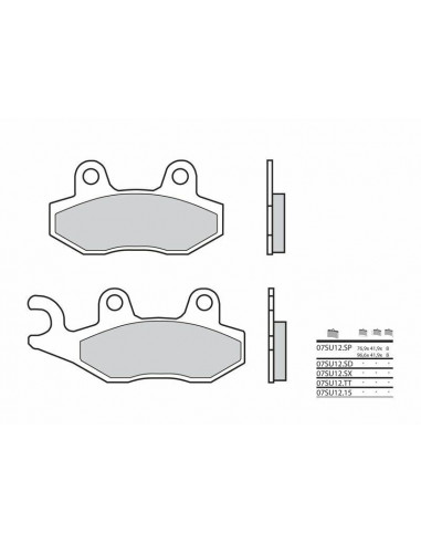 Plaquettes de frein BREMBO route métal fritté - 07SU12SP