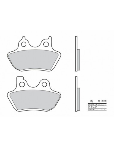 Plaquettes de frein BREMBO route métal fritté - 07HD16SA