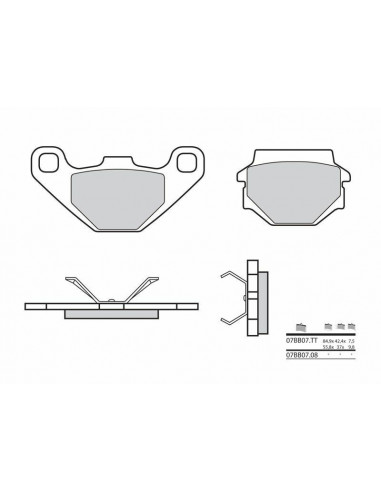 Plaquettes de frein BREMBO route carbone céramique - 07BB0708