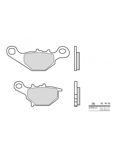 Plaquettes de frein BREMBO Scooter carbone céramique - 07036CC