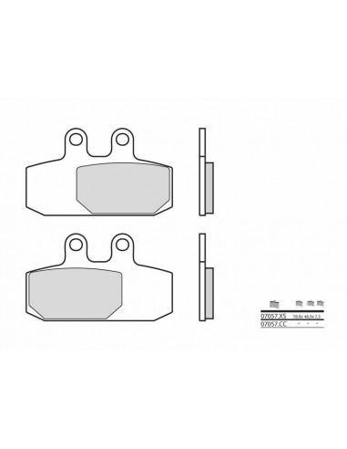 Plaquettes de frein BREMBO Scooter métal fritté - 07057XS