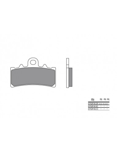 Plaquettes de frein BREMBO route métal fritté - 07GR18SA