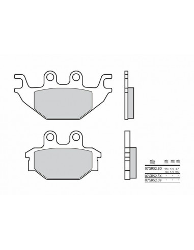 Plaquettes de frein BREMBO route carbone céramique - 07GR5209