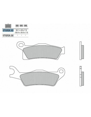 Plaquettes de frein BREMBO Off-Road métal fritté - 07GR26SD