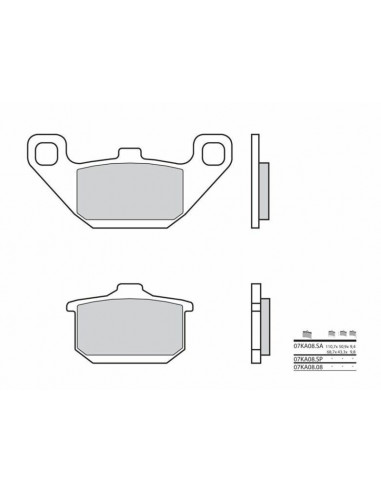 Plaquettes de frein BREMBO route métal fritté - 07KA08SA