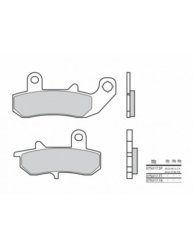 Plaquettes de frein BREMBO route métal fritté - 07SU17SP