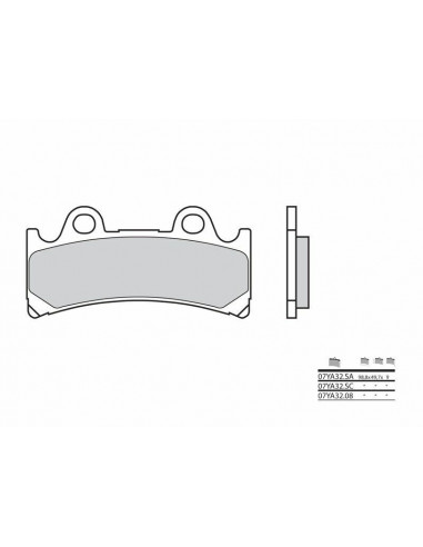 Plaquettes de frein BREMBO route métal fritté - 07YA32SA