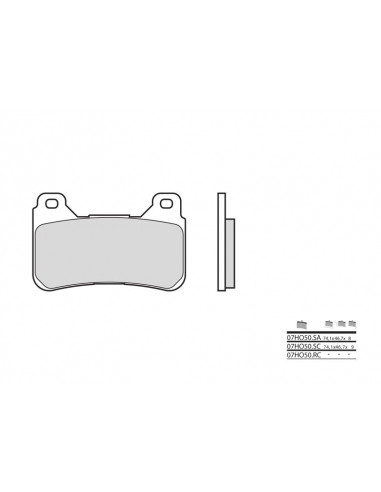 Plaquettes de frein BREMBO route métal fritté - 07HO50LA