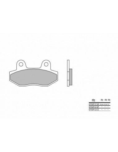 Plaquettes de frein BREMBO route métal fritté - 07GR12SP