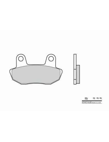 Plaquettes de frein BREMBO route carbone céramique - 07HO1609