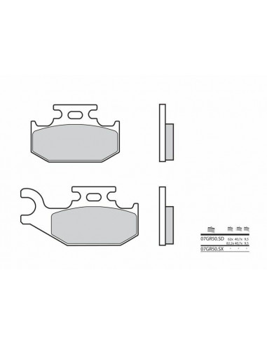 Plaquettes de frein BREMBO Off-Road métal fritté - 07GR50SD