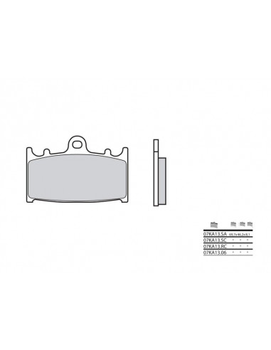 Plaquettes de frein BREMBO route métal fritté - 07KA13LA