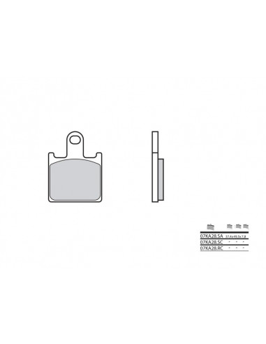 Plaquettes de frein BREMBO route métal fritté - 07KA28LA